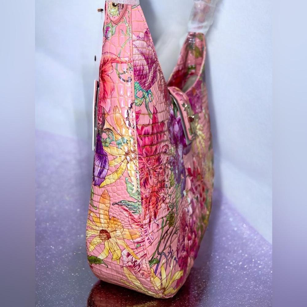 NWT Brahmin Leather FALLON Shoulder Bag in Floral Perennial Melbourne - Picture 4 of 11